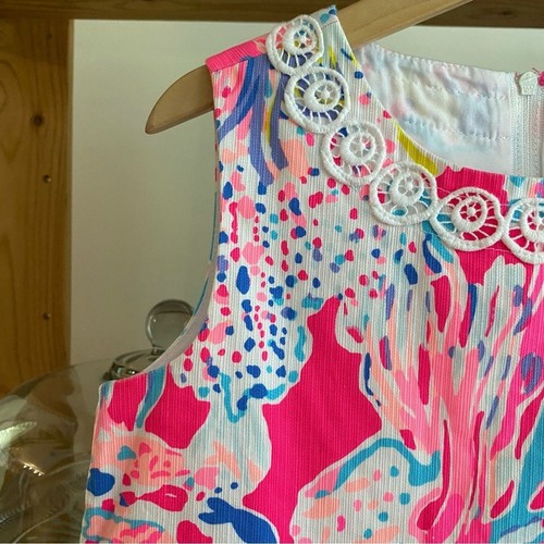 Lilly Pulitzer Pink Colorful Coral Reef Fish Print Classic Lace Shift Dress - Picture 5 of 12