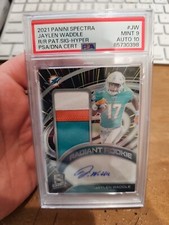 2021 Panini Spectra Radiant Rookie Patch Signatures  Jaylen Waddle /50 PSA 9 Au
