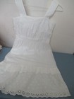 P42) Girls Size 10 Cotton White Eylette Ruffled Skirt 2 Layers by Gap Zip Back