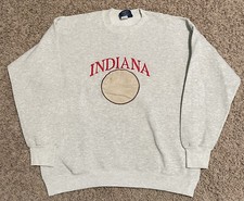 Mens Vintage 90s Indiana Hoosiers XL Crewneck Sweatshirt Heather Gray