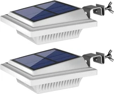 2PCS 40LED Solar Wall Lamp Light Sensor Outdoor Security Gutter Fence Waterproof