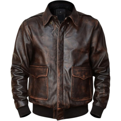 Mens A2 WWII Air Force Flight Pilot Aviatot Bomber Leather Jacket