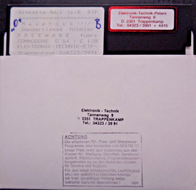 COMMODORE 64/128 -- MAVERICK SPECIAL CLASS NIBBLER (DISK)