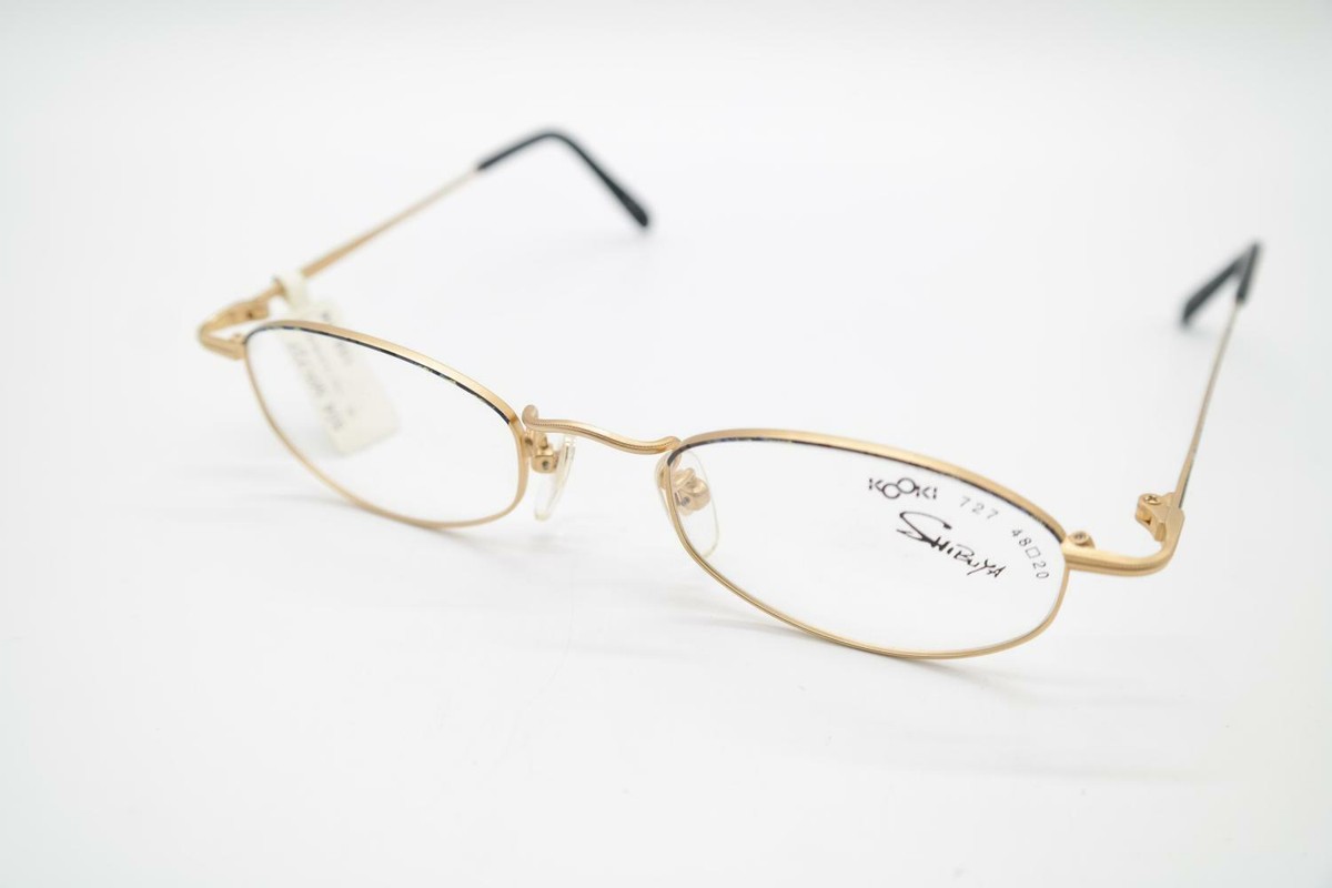 Vintage KOOKI Shi Buya 727 Gold Mehrfarbig Oval Brille