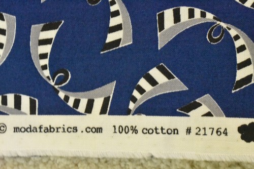 By 1/2 Yd, Black White & Gray Abstract on Navy, Moda, Klop, American Jane, V397 - Picture 7 of 7