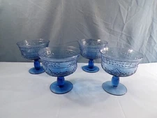 Set of 4 Studio Nova Adirondak Blue Footed Dessert Bowls Dishes