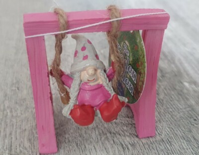 Verzauberte Fee Miniatur geheimer Garten Baum Schaukel Pixie Ornament 3''