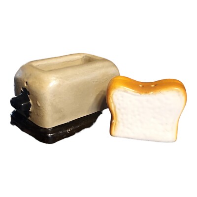 vintage*【HOVIS】Solt & pepper ・ トーストラック Vintage Ceramic Bread in Toaster Salt and Pepper Kitschy Retro Set
