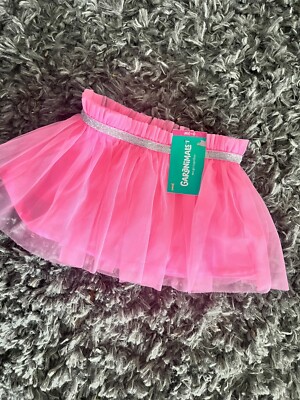 New Pink Garanimals Hot Pink Tutu Skirt 0-3 Months Silver Trim Baby Skirt 