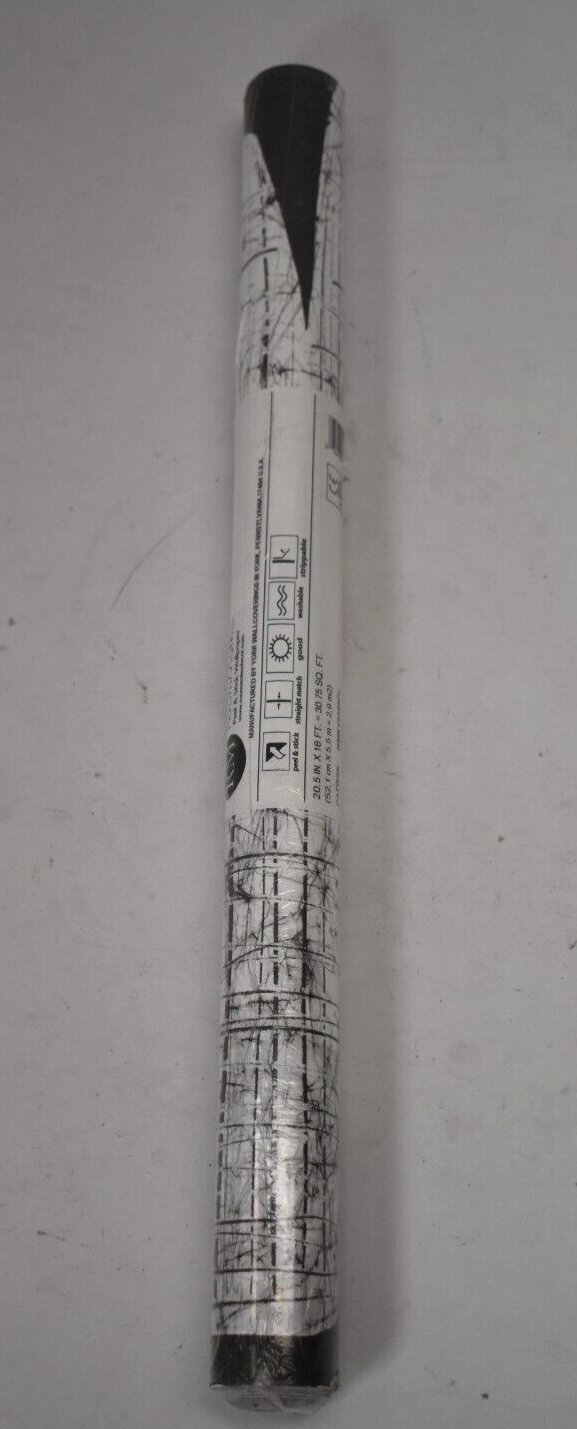 RoomMates Mid Century Beads Peel & Stick Wallpaper Black/White 20.5" x