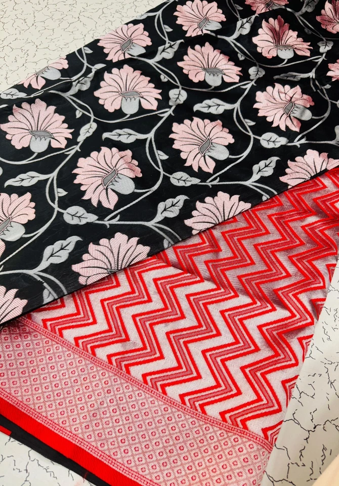 Blusa sari de seda nupcial de diseñador Sari Bollywood ropa de fiesta del sur de la India sari Foto 2 de 4