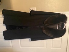 Black Regency Coat Fur Collar