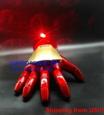 IN US!! 1:1 Wearable Left + Right Hand Iron Man Armor Laser Arm LED Gloves Prop