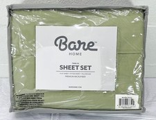 Twin XL Sage 3 Pc soft Double Brushed Sheet Set Bare Home 15 in deep pocket