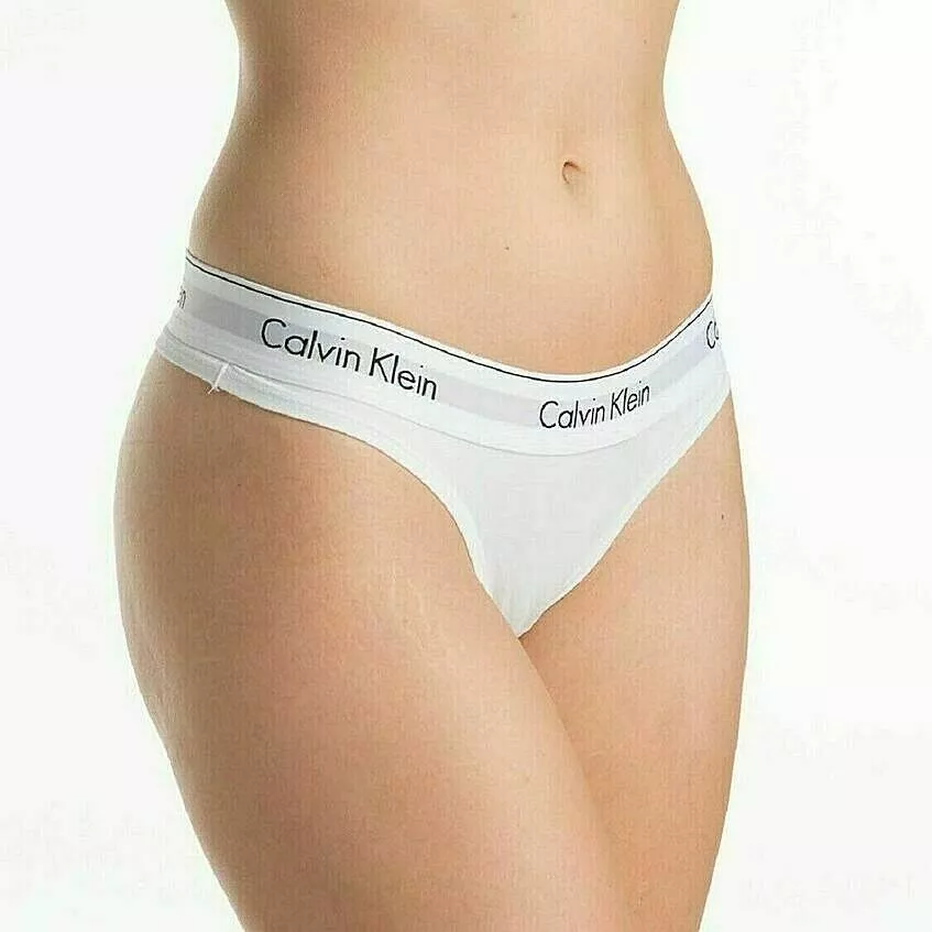 Calvin Klein Women's Modern Cotton Thong L / XL White NWT New MSRP: $20.00