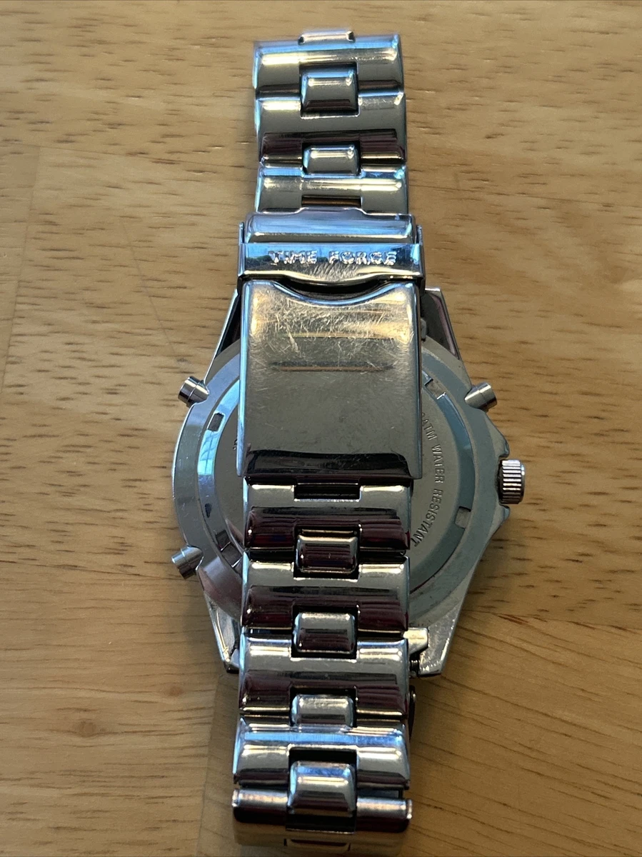 Time Force Super Ana-Digi Men’s Silver Tone Quartz Watch 8734