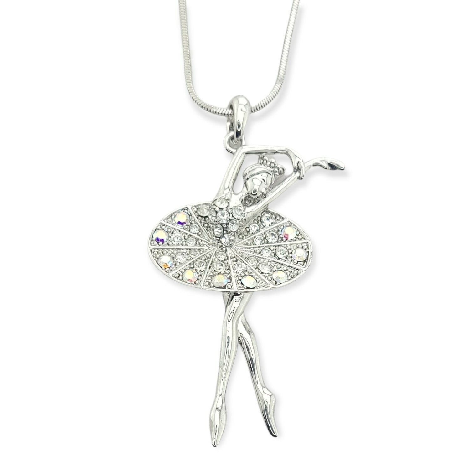 Swarovski Crystal Ballerina Ballet Dancer Pendant Necklace
