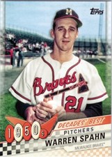 2020 Topps Update Decades' Best #DB5 Warren Spahn Milwaukee Braves
