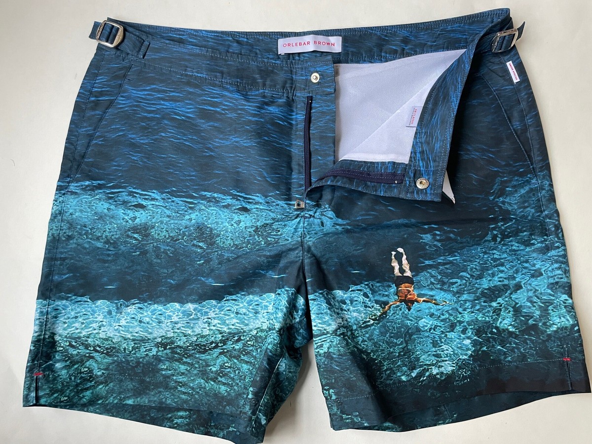 【タグ付き】ORLEBAR BROWN ブルー トランクス水着 シルバー金具 タグ付き】ORLEBAR BROWN ブルー トランクス水着 シルバー金具