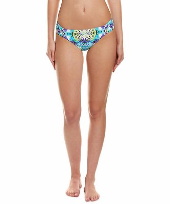 Nanette Lepore Women's Kamari Reflection Charmer Bottoms Aquamarine Swimsuit M