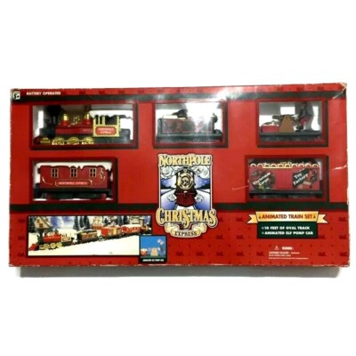 North Pole Express Christmas Animated Musical Train Set Open Box