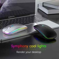  Rechargable Wireless LED Slim Mouse for Tablet/iPad/Laptop/PC.