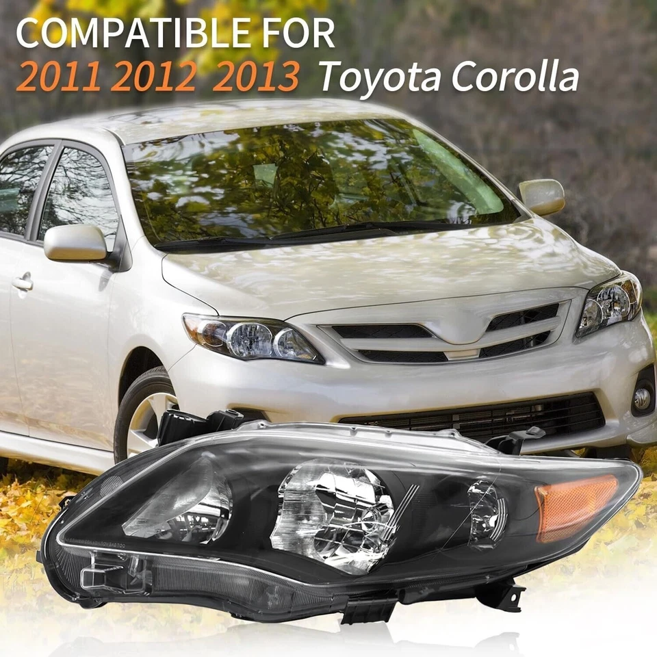 Par de faros izquierda+derecha carcasa negra Toyota Corolla 2011-2013 Foto 2 de 4