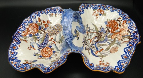 Faïence GIEN ancien mendiant serviteur 1938 1960 décors Paons oiseau de paradis - Picture 3 of 8