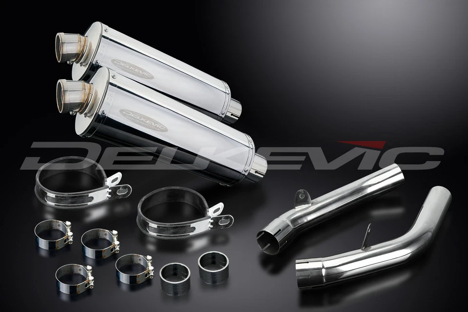 Kit silenciador escape acero inoxidable ovalado 14" deslizable Honda RVT1000R RC51 2002-2008 Foto 3 de 4