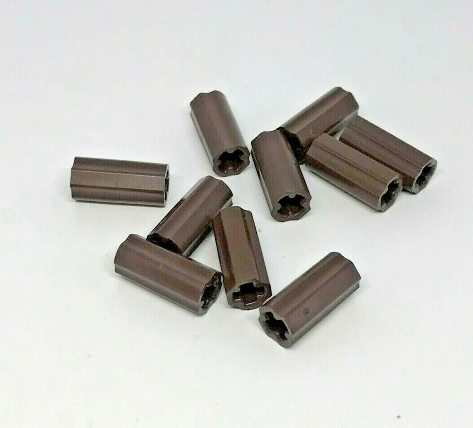 LEGO Technic : 10x Connecteur d'essieu 2L - Réf 6538c marron foncé - Set 70618 - Photo 1/1