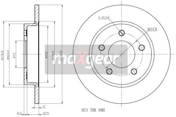 2X Maxgear 19-1011 Bremsscheibe FüR Mazda-image