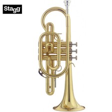 Stagg WS-CR215 Bb Cornet Clear Lacquer with Silver Plated Mouthpiece and Case