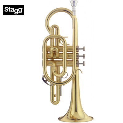 Stagg WS-CR215 Bb Cornet Clear Lacquer with Silver Plated Mouthpiece and Case
