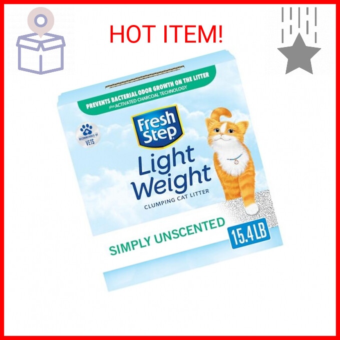 Fresh Step Lightweight Clumping Cat Litter, Unscented, 15.4 lbs