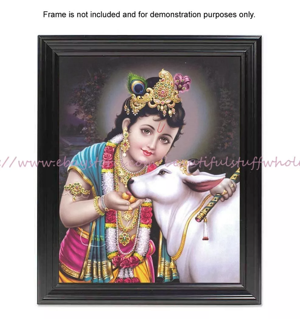 artwork for wall decoration Lord Krishna baby Bal Gopal poster ...