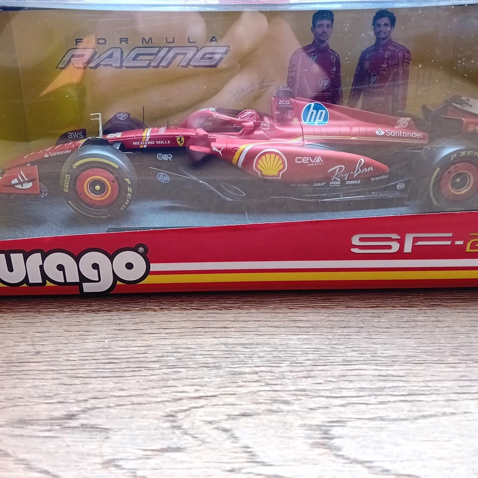 1:18 BURAGO Ferrari SF-24 #16 Charles Leclerc 2024 F1 Model — New & Boxed — 第 2/4 张图片