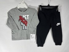 NEW Nike Boys' 2-Pc. Long Sleeve Shirt Pant Outfit Set Size 12M