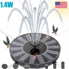 Solar Power Bird Bath Fountain Pump Upgrade 1.4W Solar Fountain with 4 Nozzle