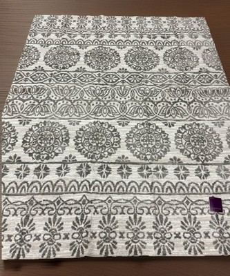 JINCHAN 8x10 Area Rug Gray Ivory Boho Medallion New with Tags