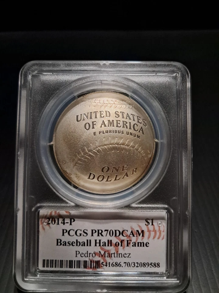 2014 P $1 Baseball Hall Of Fame Pedro Martinez Signed PCGS PR70DCAM Pop Of 473 - Image 3 of 4
