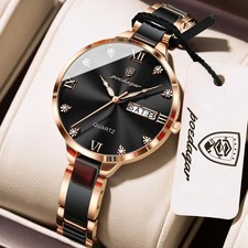 Armbanduhr Damen Quarzuhr Edelstahl Wasserdicht Wochentagsanzeige Elegant …