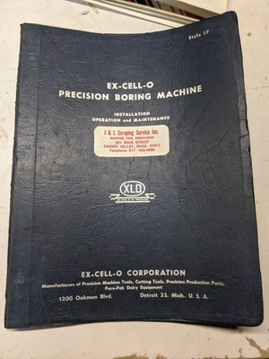 #ad EX CELL O OPERATOR SERVICE MANUAL REPAIR PARTS LIST BORING MACHINE STYLE 17 $187.12