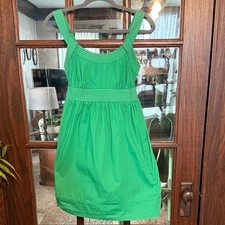 Speechless Green Empire Waist Contrast Stitch Mini Dress Size 5 Smocked Back