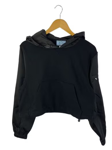 PRADA / 2022 / RE NYLON / Cropped Hoodie / Size S / Cotton / Black / ASC1 2022 1