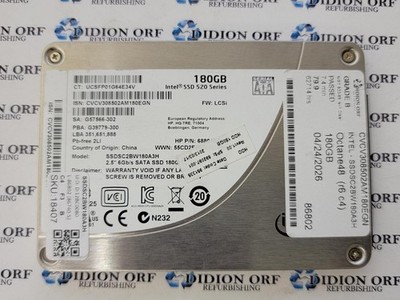 INTEL 180GB 2.5'' SATA SSD SSDSC2BW180A3H, Grade B, SKU 18407