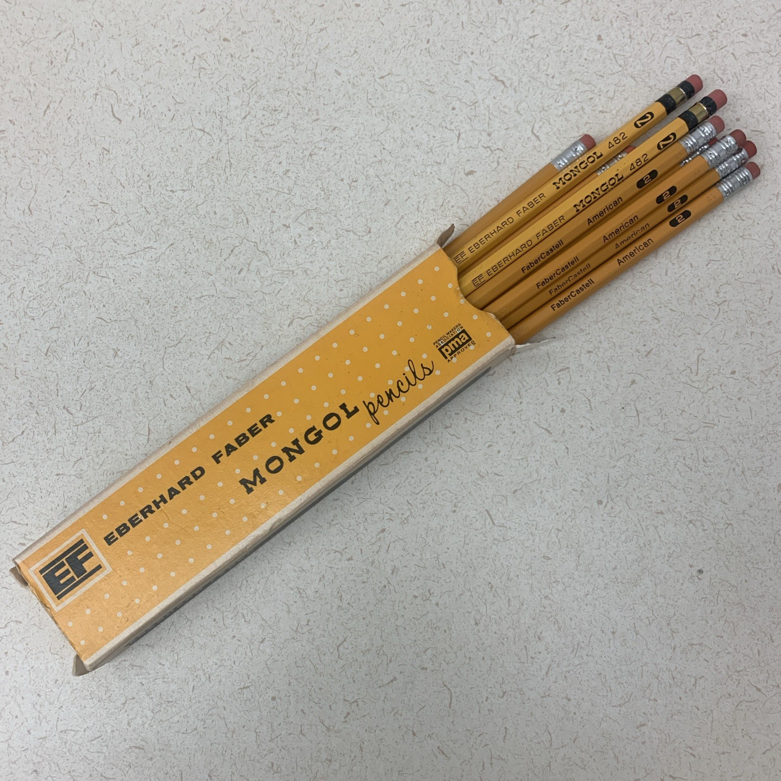Vintage Pencils Eberhard Faber EF Mongol 482 #2 Faber