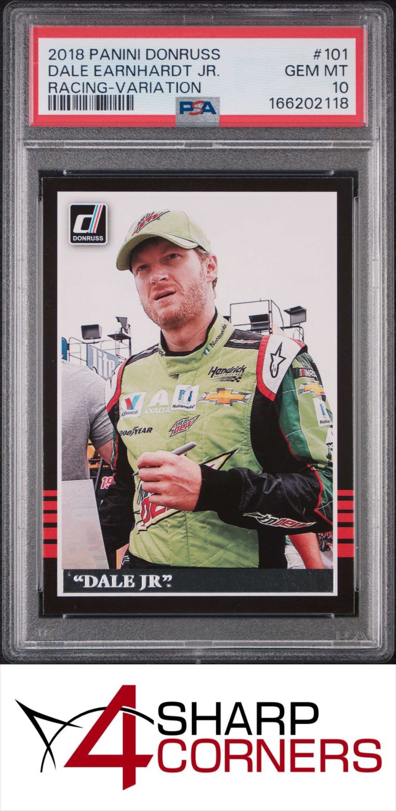 2018 PANINI DONRUSS RACING #101 DALE EARNHARDT JR. VARIATION POP 1 PSA 10 view 1