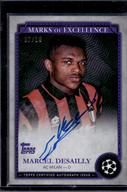 2024-25 Topps Finest UEFA Marks of Excellence Marcel Desailly Auto Purple /10