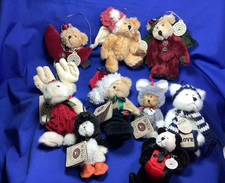 Lot 9 Boyds Bears Plush Christmas Ornaments Angel Moose Penguin   B-10