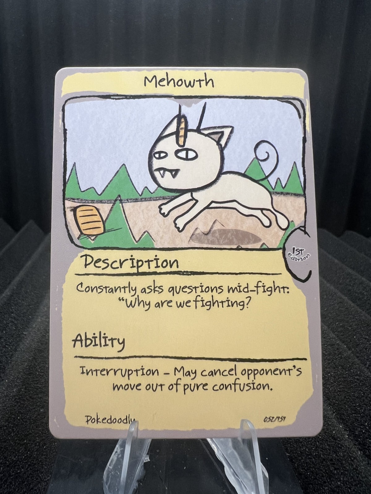 Mehowth (Meowth) #52 - First Edition First Print PokeDoodly Fan Art - Pokemon